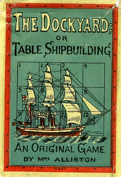 Board game box lid, The Dockyard, or Table Shipbuilding