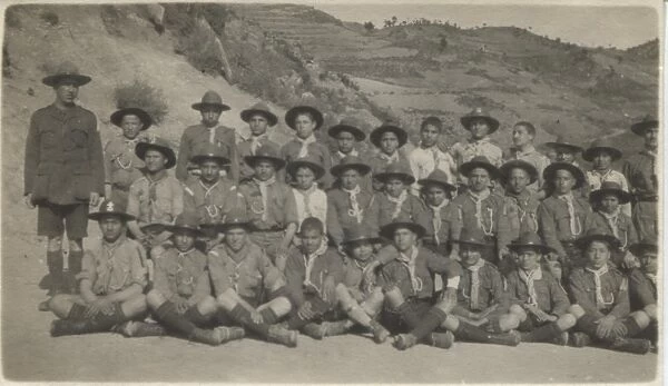 Boy scouts and their leader, Cyprus