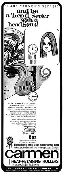 Carmen rollers advertisement, 1965