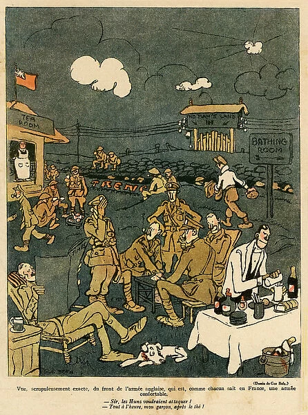 Cartoon, British troops at the Front, WW1
