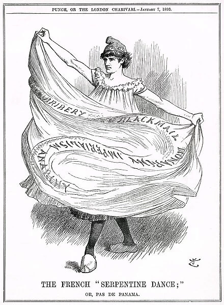 Cartoon, The French Serpentine Dance (Panama Scandal)
