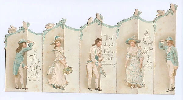 Christmas card in the form of a folding screen