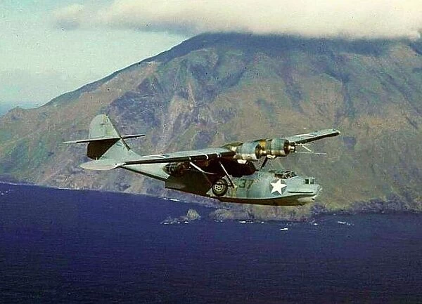 Consolidated PBY-5A Catalina over Aleutian waters