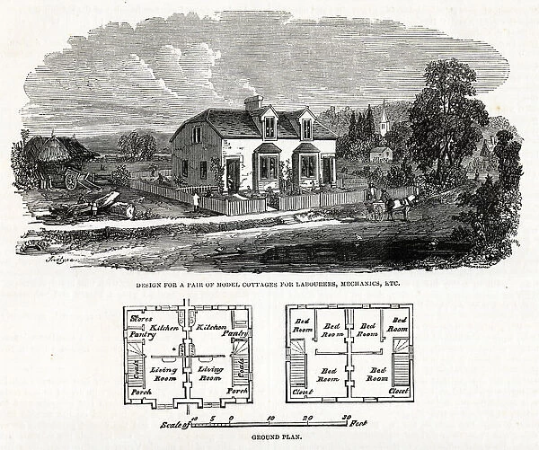 Design for a pair of Model Cottages