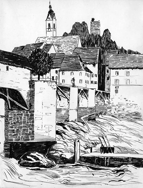 Drawing by Harold Auerbach, Laufenburg, Switzerland