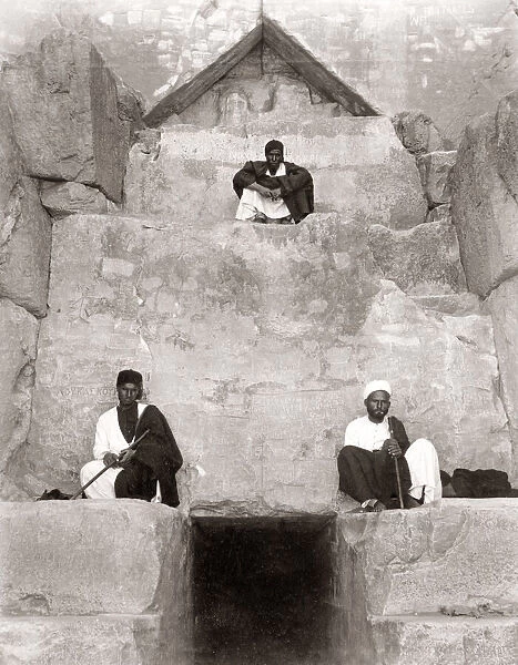 Entrance to the Great Pyramid at Giza, Egypt, c. 1880 s
