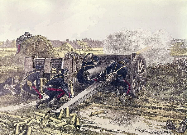 French artillery, Battle of the Marne, France, WW1