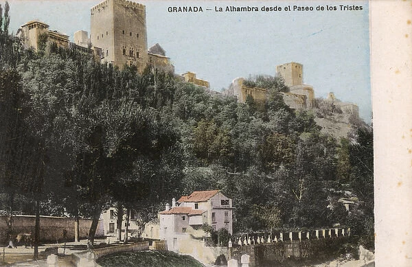 Granada - Alhambra - Spain - from the Paseo de los Tristes