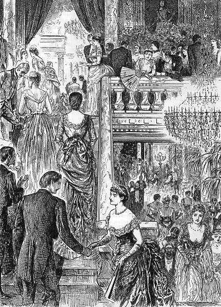 Guests arrive at a ball during the London Season, 1886