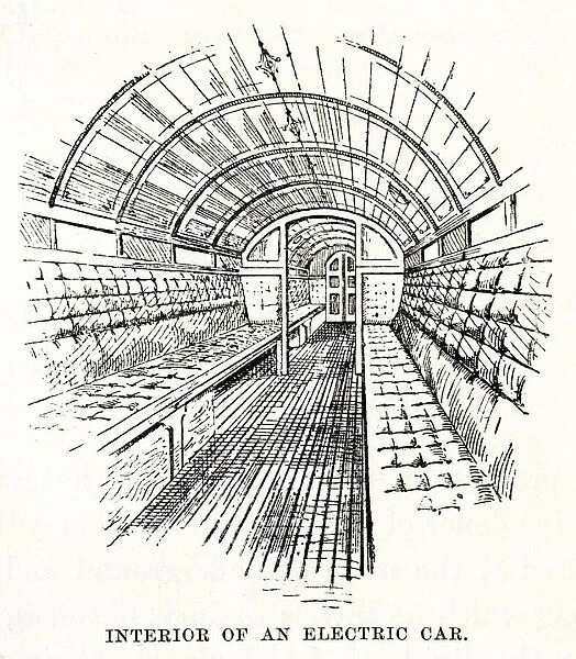Interior of electric underground train, City Line, London
