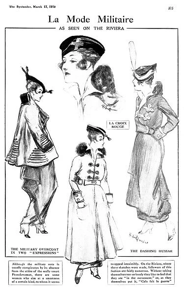 La Mode Militaire, as seen on the riviera - WW1 fashion