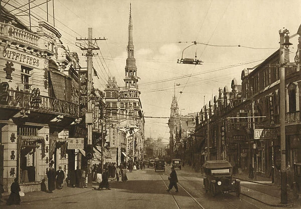 Nanking Road in Shanghai, China 1920s
