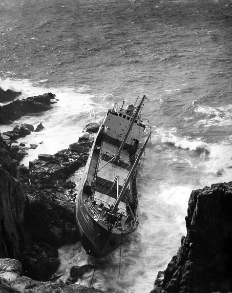Nefeli wrecked at Dollar Cove, Lands End, Cornwall