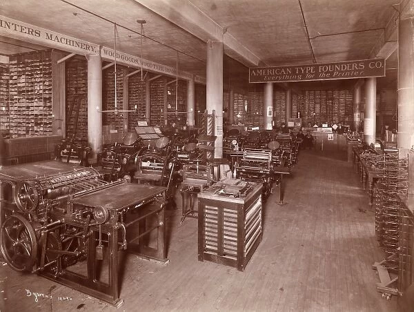 Printers. American Type Founders Co. Printing machines and presses