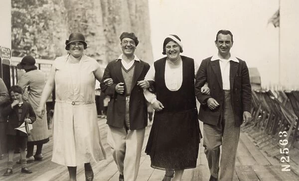 Quartet of friends on holiday in Margate, 1930s