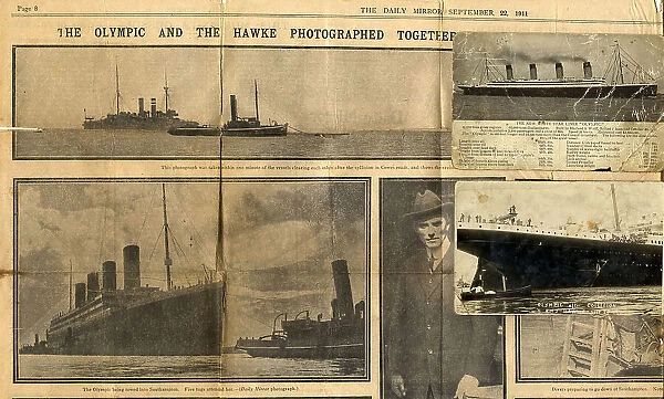 RMS Olympic and HMS Hawke, Daily Mirror cuttings