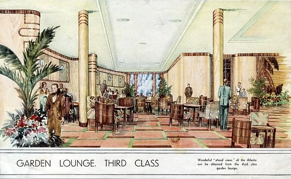 RMS Queen Mary - The Garden Lounge - Third Class