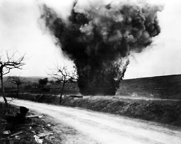 Roadside explosion, Western Front, WW1