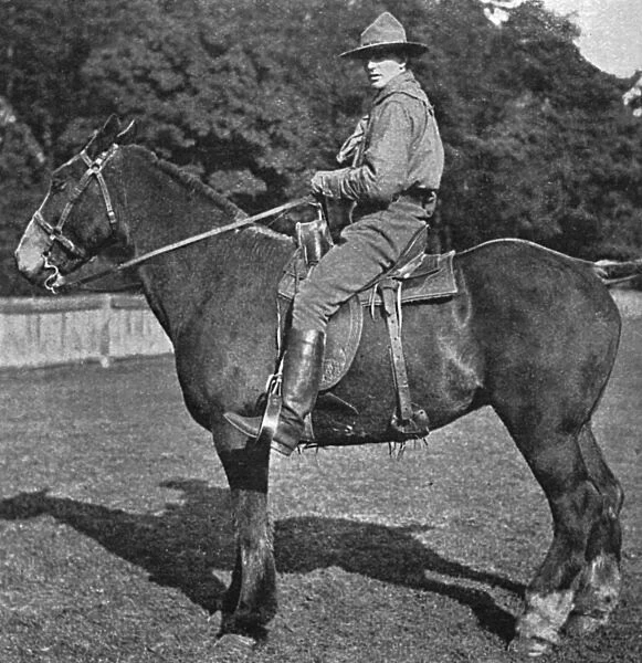 Sgt. Major Pete Robinson, cowboy horse breaker, 1916