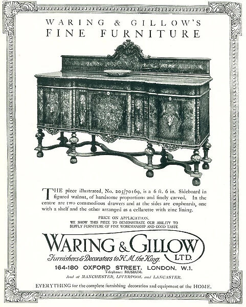 Waring and Gillow Advertisement