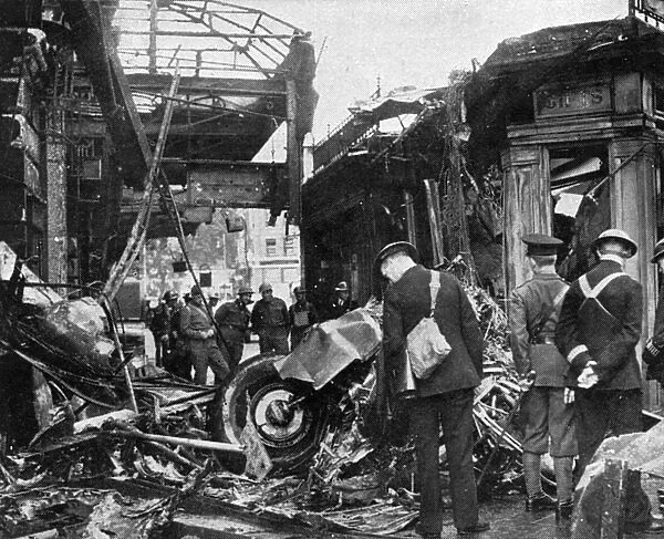 Wreckage caused by Dornier Bomber in Victoria Station