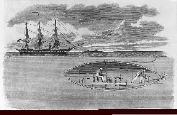 American Civil War submarine, artwork C013  /  7503