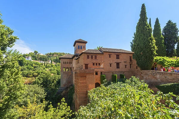 Palacio del Partal with Generalife, Alhambra, UNESCO World Heritage Site, Granada