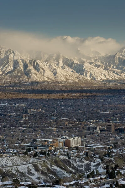 Clean Air from Ensign Peak area looking east toward University of Utah and LDS hospital