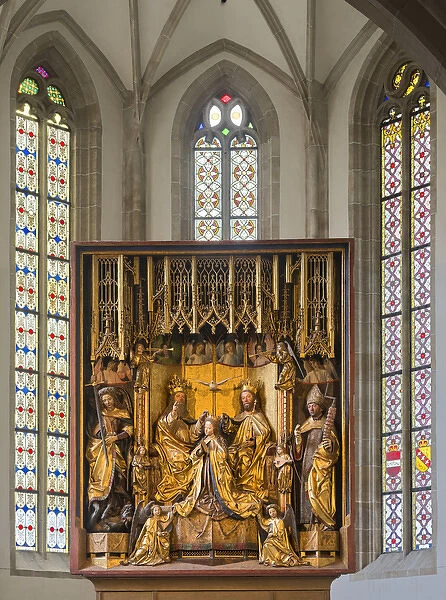 famous carved altar (Marienkroenungsaltar, Pacheraltar) by carver and artist Michael