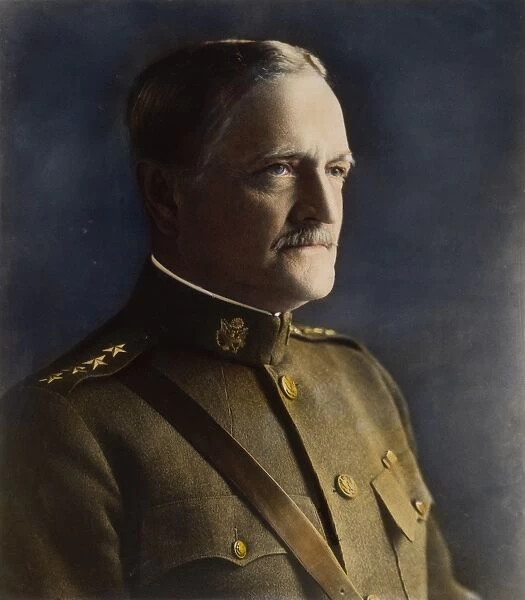 JOHN JOSEPH PERSHING (1860-1948). American army commander: oil over a photograph, 1921
