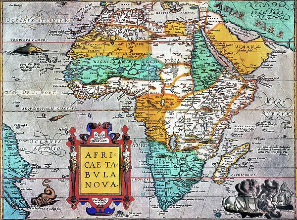 MAP OF AFRICA from the 1595 edition of Abraham Ortelius atlas Theatrum Orbis Terrarum