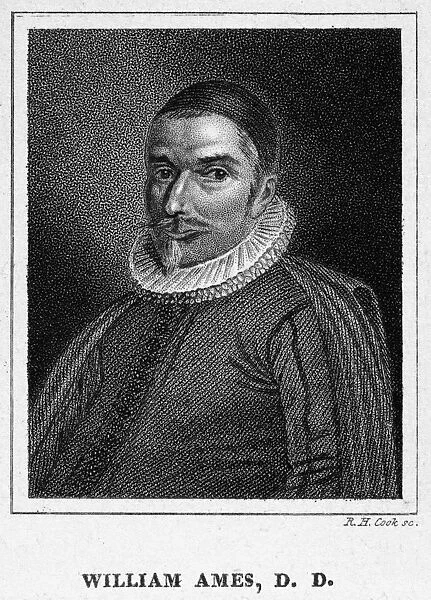 WILLIAM AMES (1576-1633). English Puritan theologian. Stipple engraving, English, early 19th century