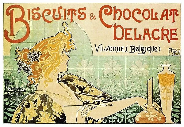 Belgium: Biscuits & Chocolat Delacre'Art Nouveau advertising poster, Henri Privat-Livemont, 1897