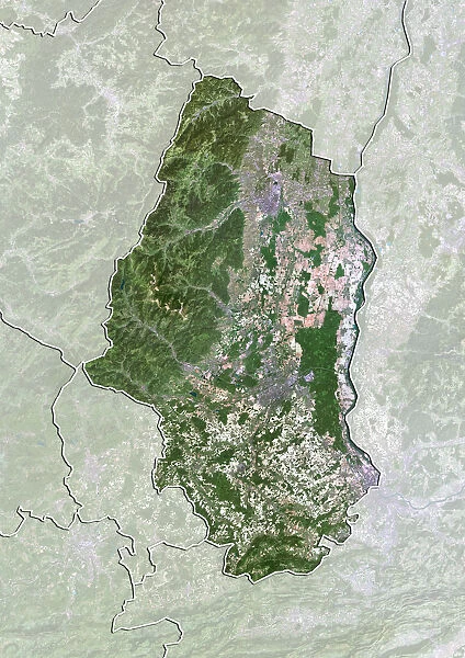 Departement of Haut-Rhin, France, True Colour Satellite Image
