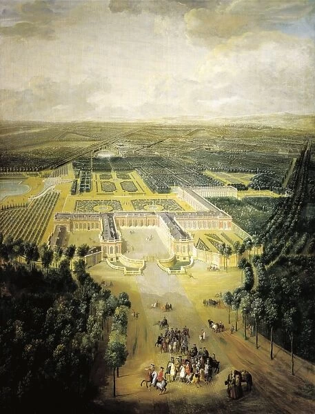 France, Versailles, Prospectic view of the Gardens of the Grand Trianon in Versailles