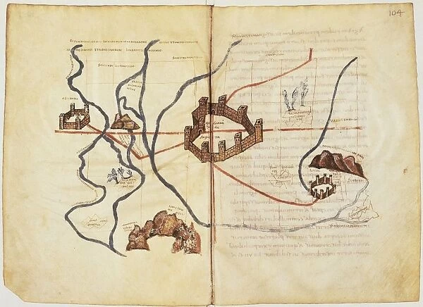 Italy, A Roman territory divided into centuriae, miniature from the manuscript Palatinus 1564