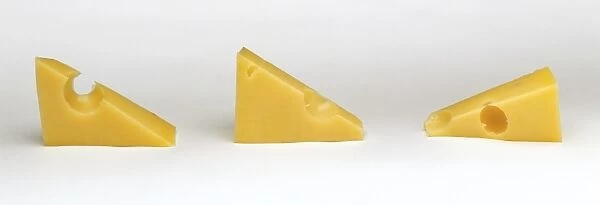 Triangular-shaped pieces of cheese