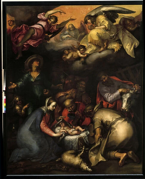 The Adoration of Shepherds Painting by Abraham Bloemaert (1564-1651) 1612 Sun