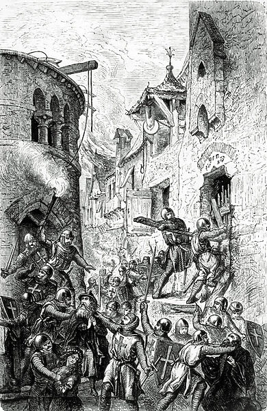 Antisemitism and Persecution of Jews by Crusaders, 1881 (lithograph)