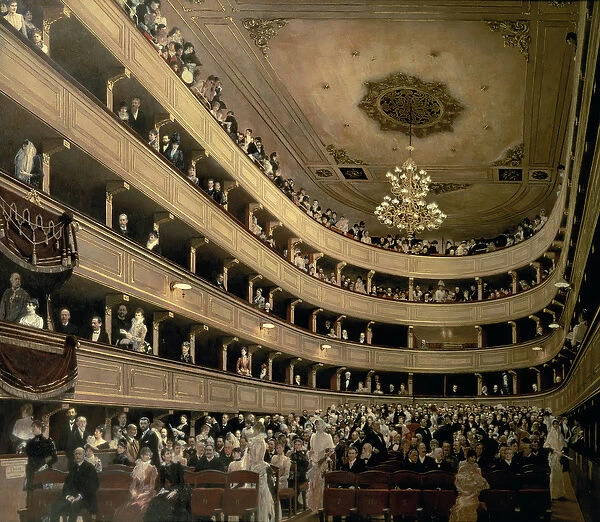 The Auditorium of the Old Castle Theatre, 1888 (oil on canvas)