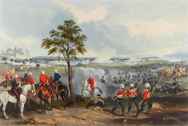 The Battle of Goojerat, 21 February 1849 (aquatint, coloured)