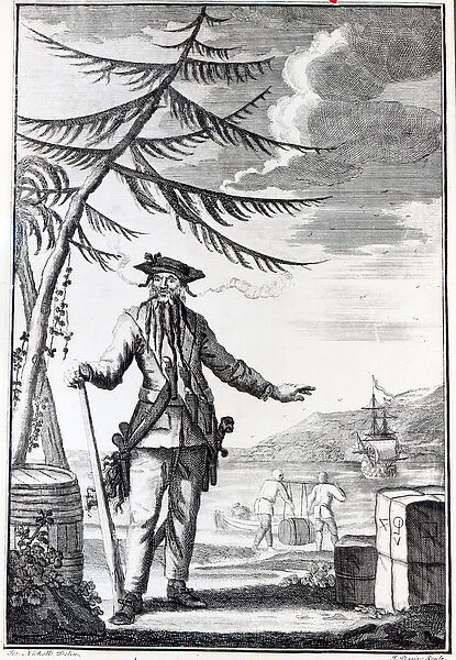 Captain Teach, commonly called Blackbeard, c. 1734 (engraving)