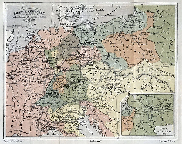 Central Europe showing the historic sites and battlefields of 1792-1813 - Central Europe