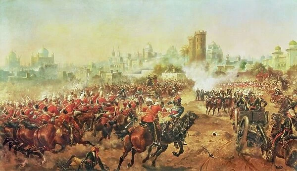 Charge of the Queens Bays against the Mutineers at Lucknow