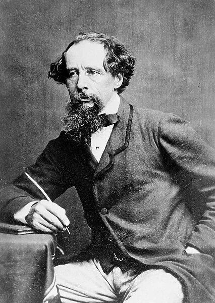 Charles Dickens, 1861 (b  /  w photo)