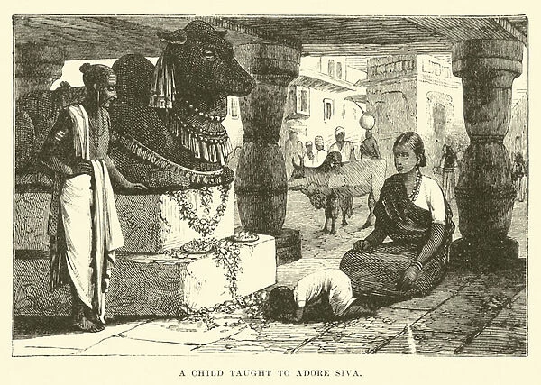 A child taught to adore Siva (engraving)