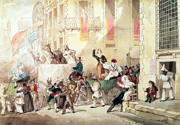Circus Procession in Italy, 1830 (w  /  c)