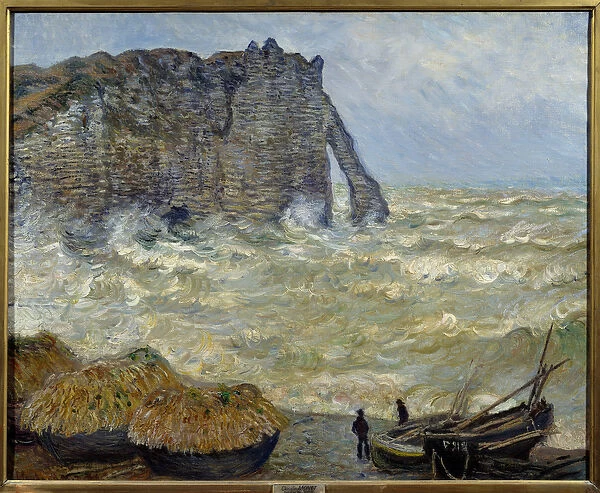 Cliff at Etretat, 1883. 0. 81 x 1. 00 cm. Painting by Claude Monet (1840-1926)