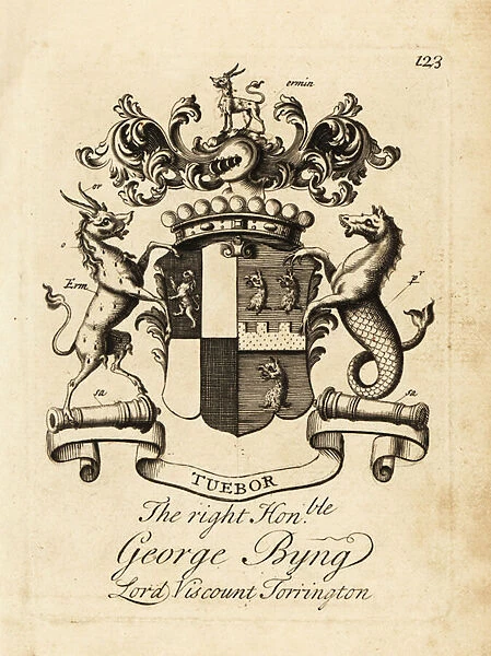 Coat of arms of the Right Honourable George Byng, Lord 1st Viscount Torrington