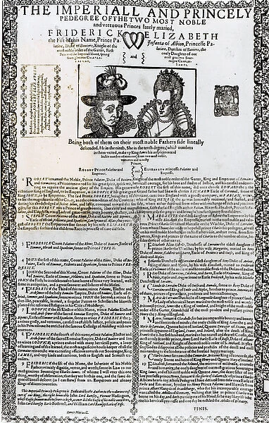 Declaration of the marriage of Frederick V and Elizabeth of Bohemia (engraving)